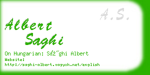 albert saghi business card